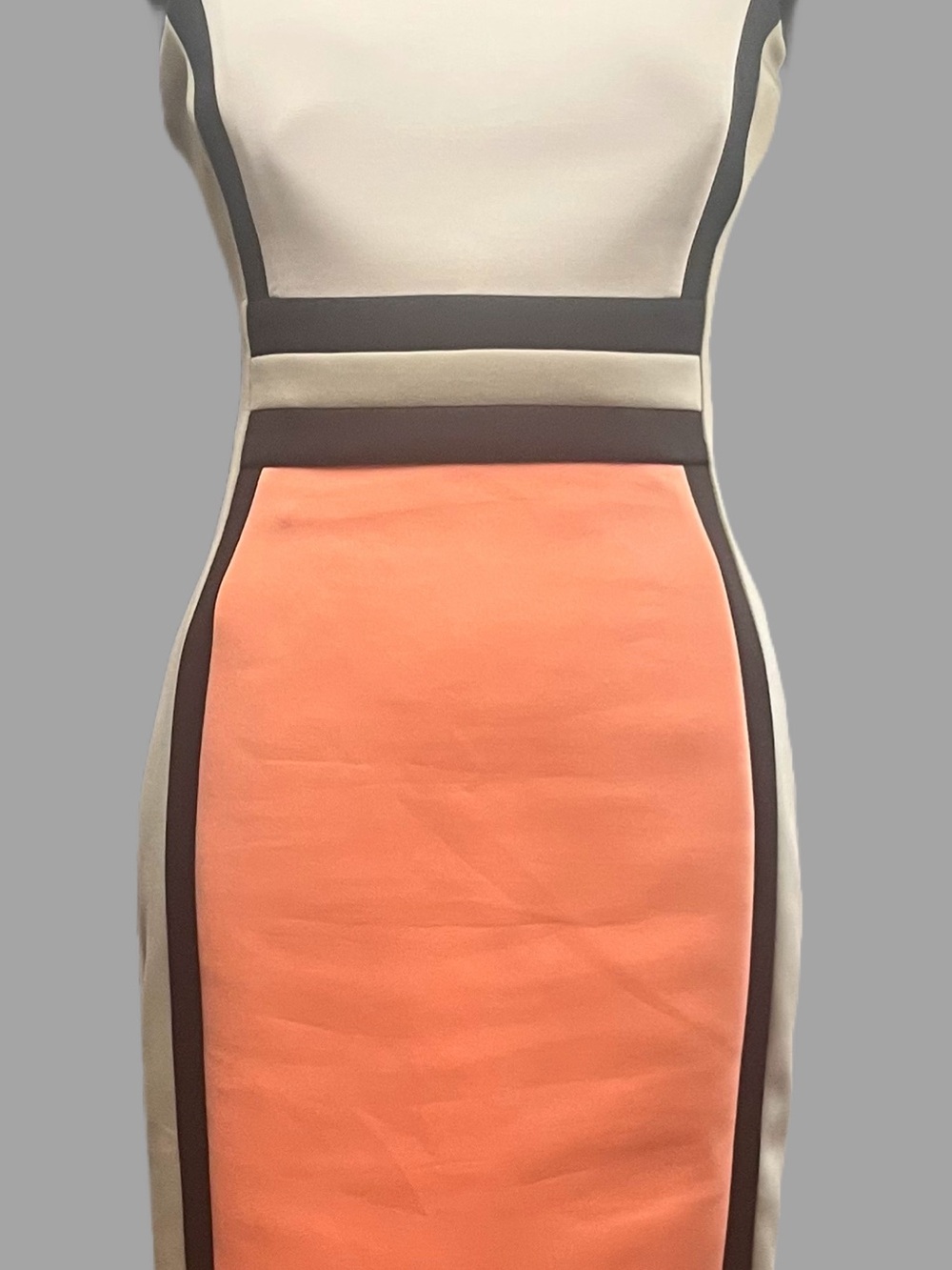Calvin Klein Orange-Cream Scuba Sheath Dress Size 2
